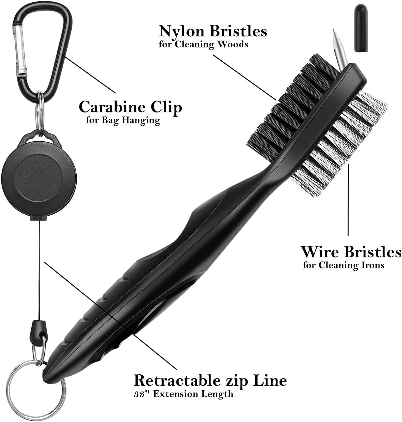 Premium Golf Towel with Clip and Accessories Set - Includes Cleaning Brush and Club Cleaner - Ideal Gift for Golf Enthusiasts