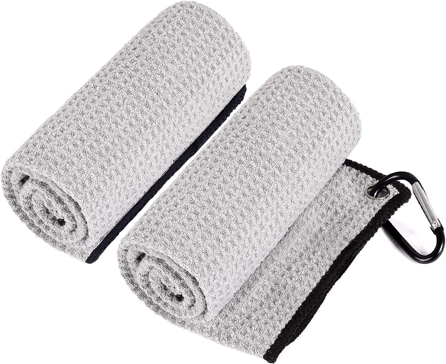 Premium Golf Towel with Clip and Accessories Set - Includes Cleaning Brush and Club Cleaner - Ideal Gift for Golf Enthusiasts