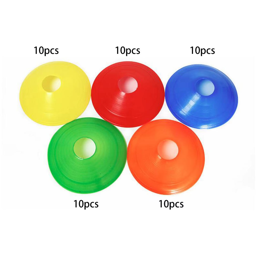 50-Piece Set of Flexible Soccer Cones for Agility Training and Practice in Gardens
