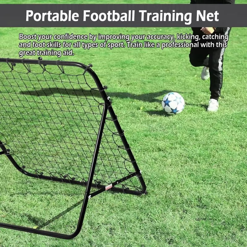 Professional Soccer Rebounder Net - 39.37 x 39.37 Inches with 20 Ropes for Outdoor Use