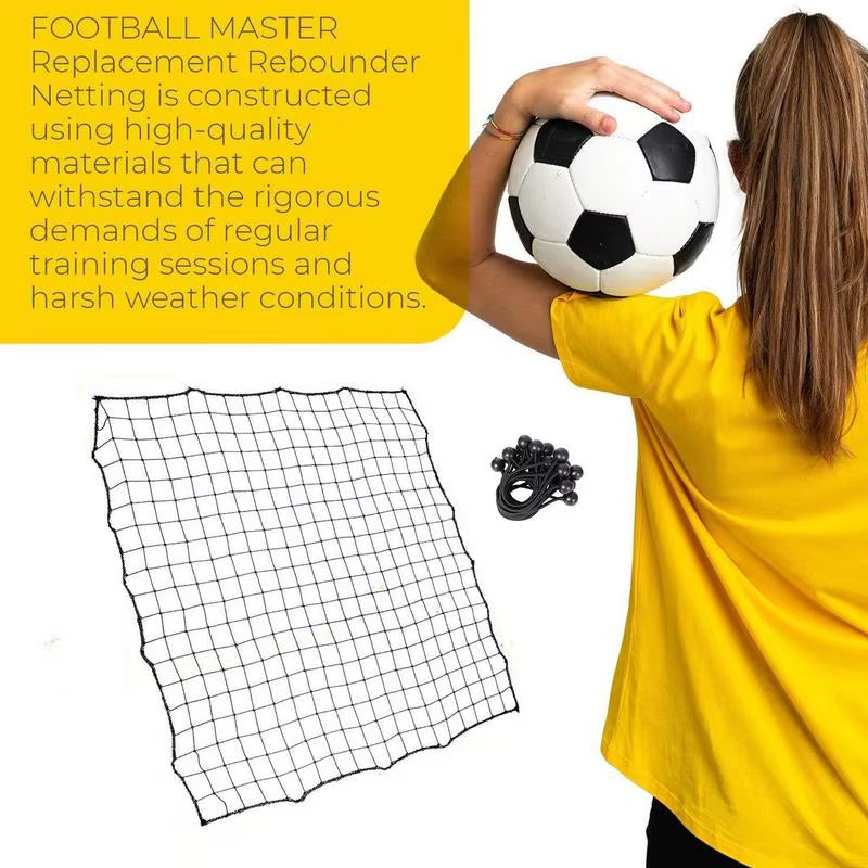 Professional Soccer Rebounder Net - 39.37 x 39.37 Inches with 20 Ropes for Outdoor Use
