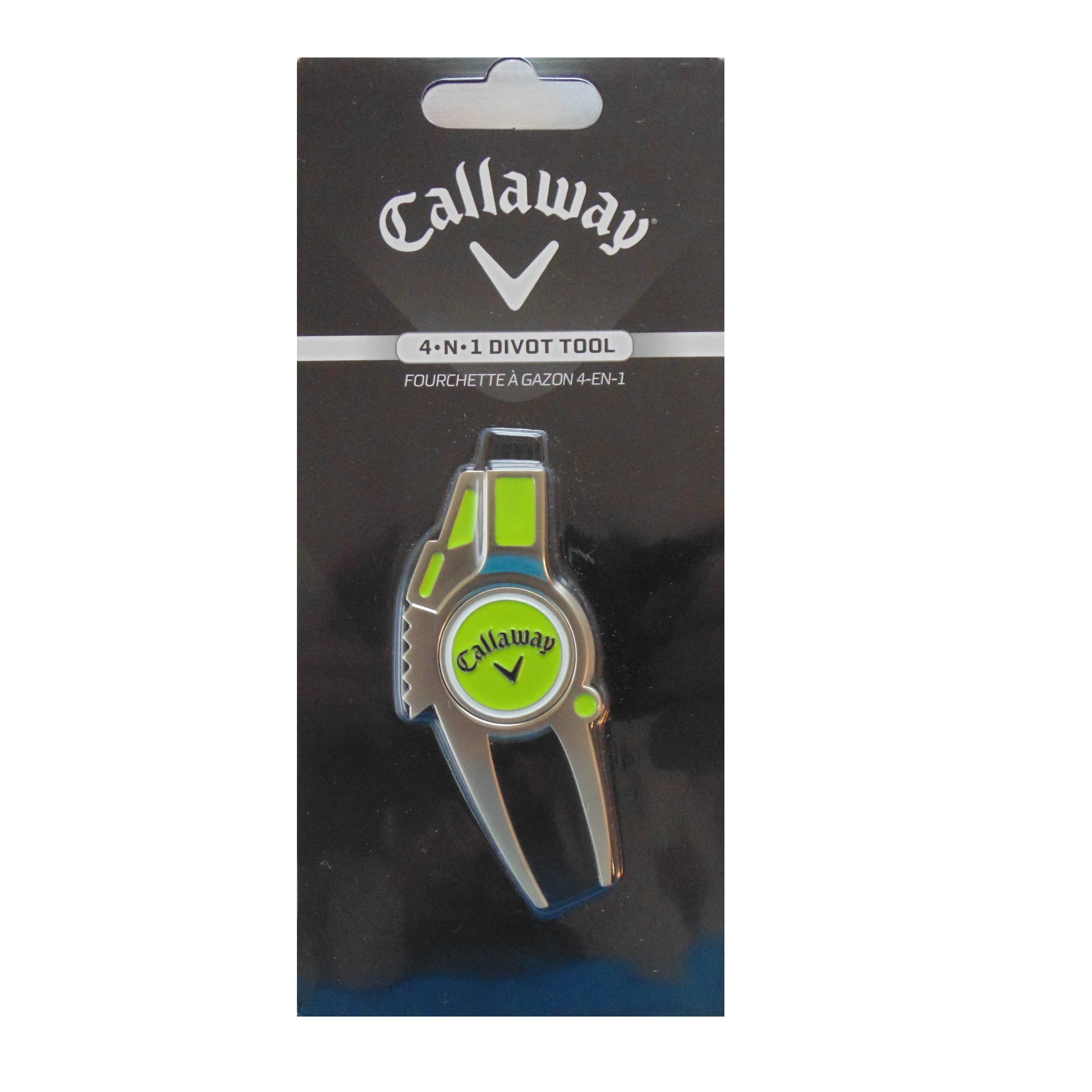 Golf 4 in 1 Divot Repair Tool, Includes Ball Marker, Brush and Groove Cleaner, Green