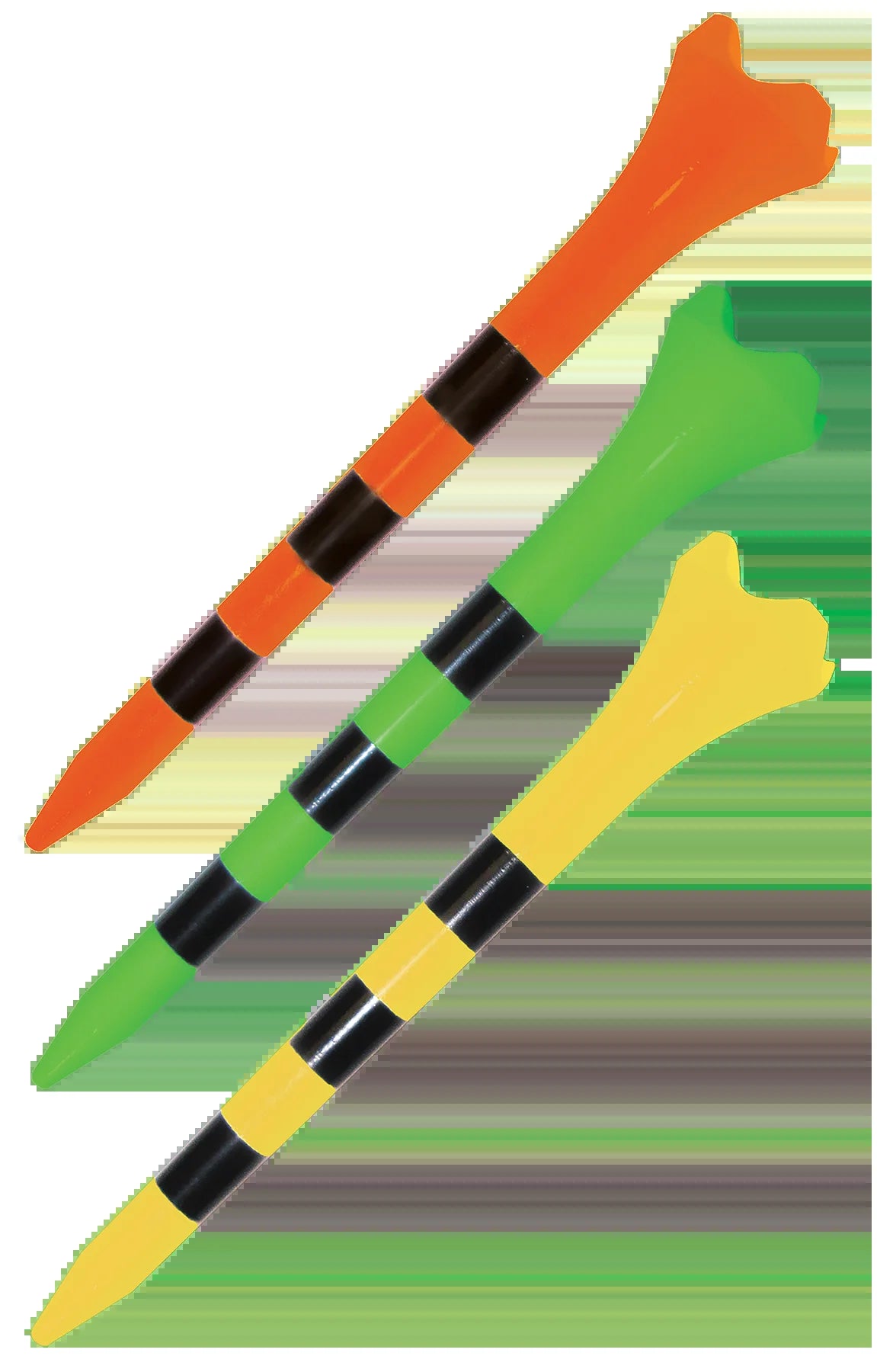 Pride Performance 3-1/4" Plastic Golf Tees, Striped Fruit Mix, 25 Count, Low-Resistance Head for Enhanced Drive Distance, Durable Construction