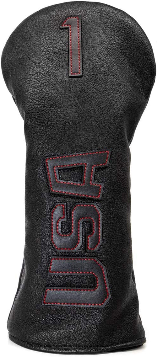 Golf Club Head Covers - USA Leather Driver, Fairway Wood, and Hybrid Headcovers with Number Tags for All Brands